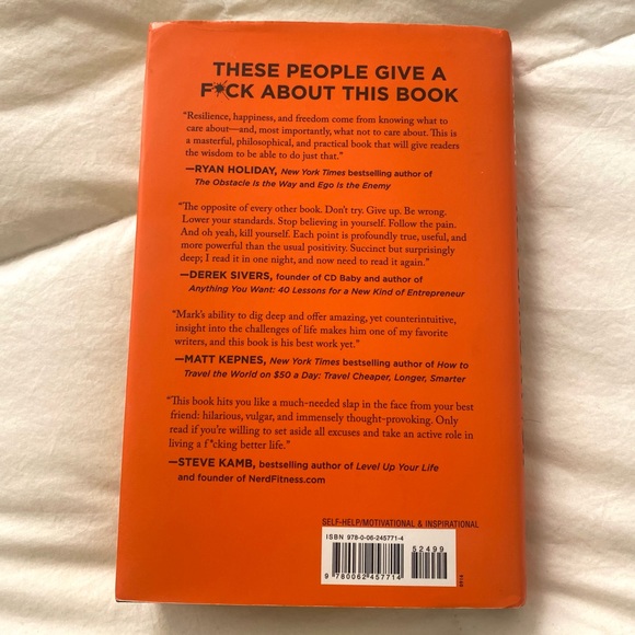 The Subtle Art of Not Giving a F*ck Hardcover Book - Picture 2 of 2